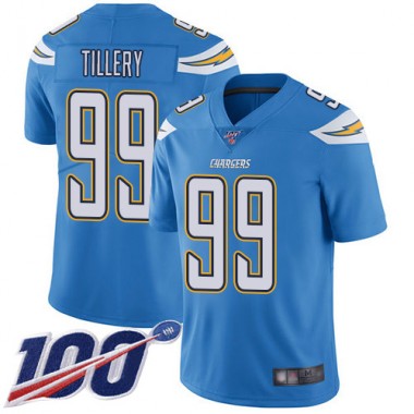 Los Angeles Chargers NFL Football Jerry Tillery Electric Blue Jersey Men Limited 99 Alternate 100th Season Vapor Untouchable
